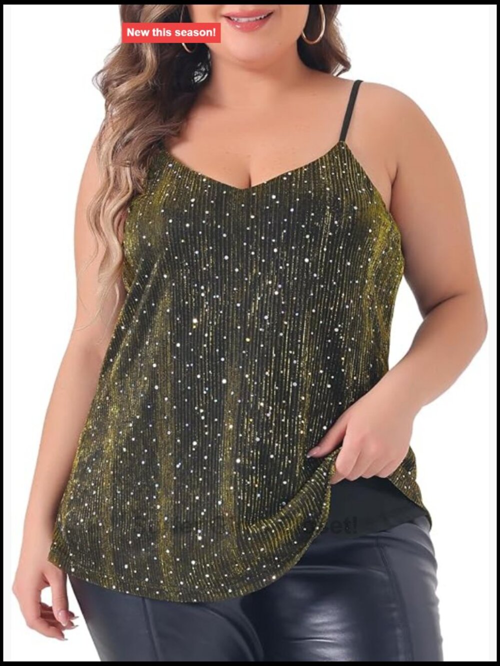 Sequin Sparkle Glitter Cami Sleeveless Party Tank Top